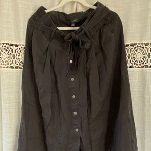 High waisted button down skirt